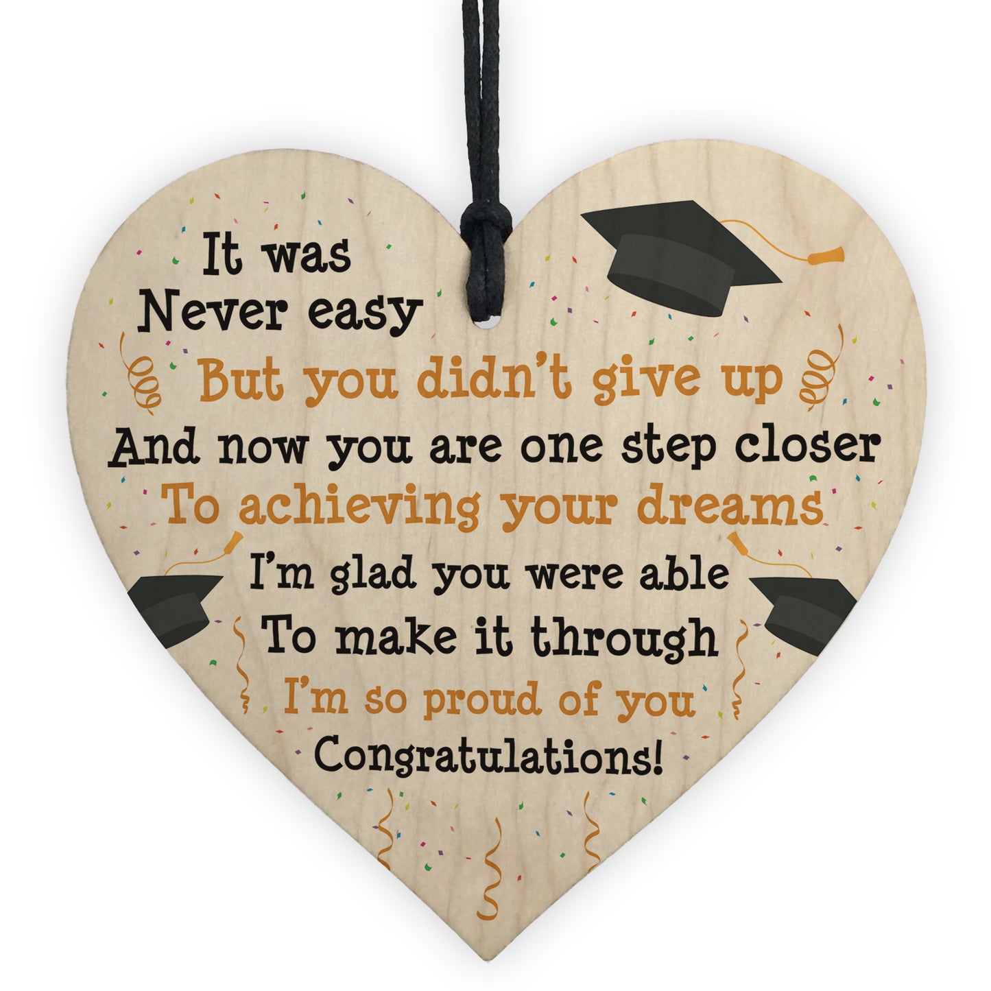 Graduation Gifts Congratulations Wooden Heart Leaving Plaque