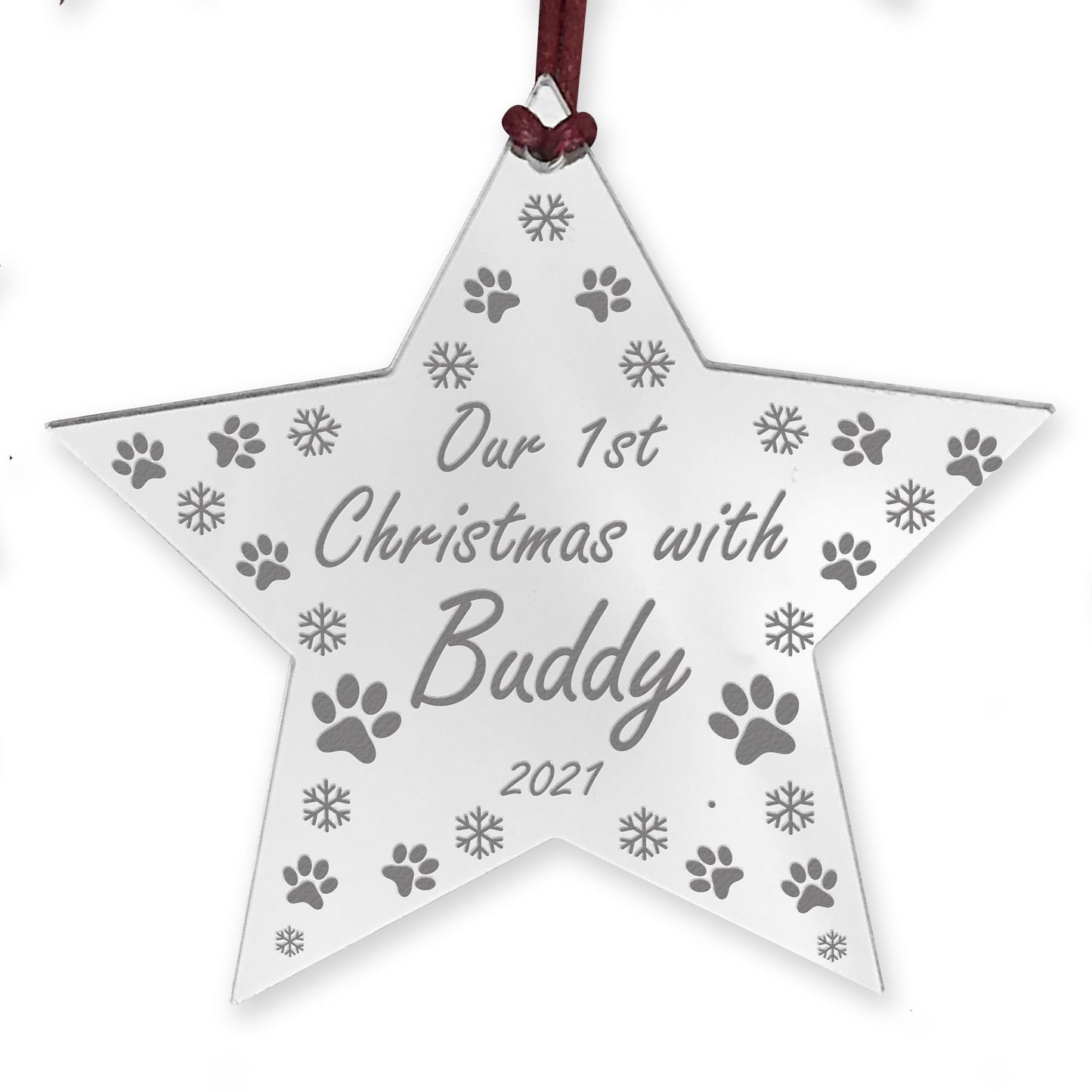 Our 1st Christmas With Any Name Personalised Star Dog Christmas