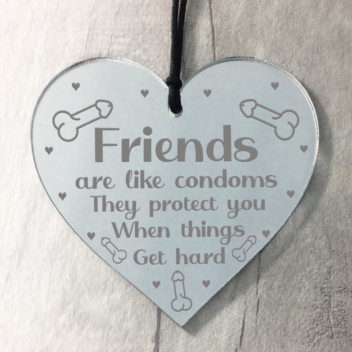 Friendship Gift Engraved Acrylic Heart Best Friend Birthday Xmas