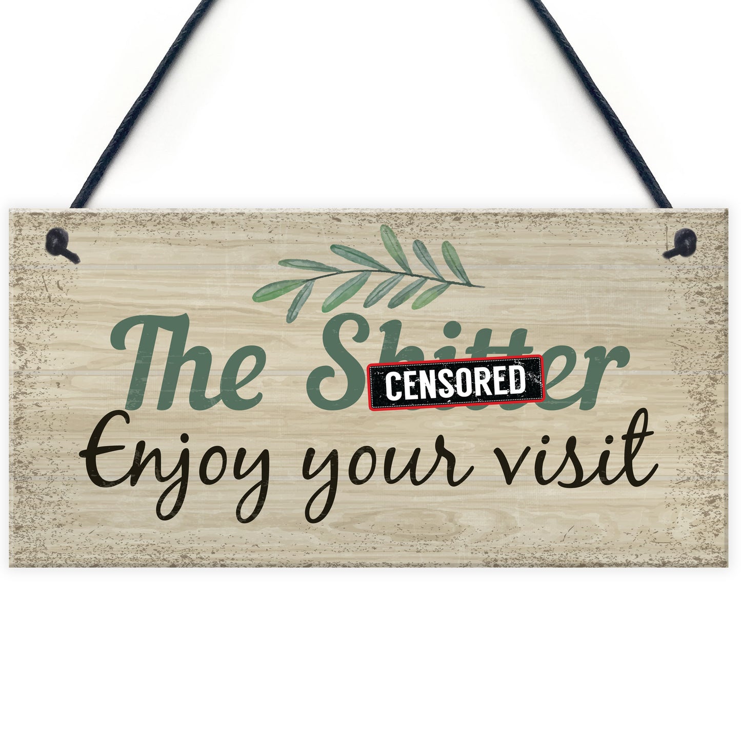 Shabby Chic Welcome Bathroom Sign Funny Hanging Wall Door Plaque