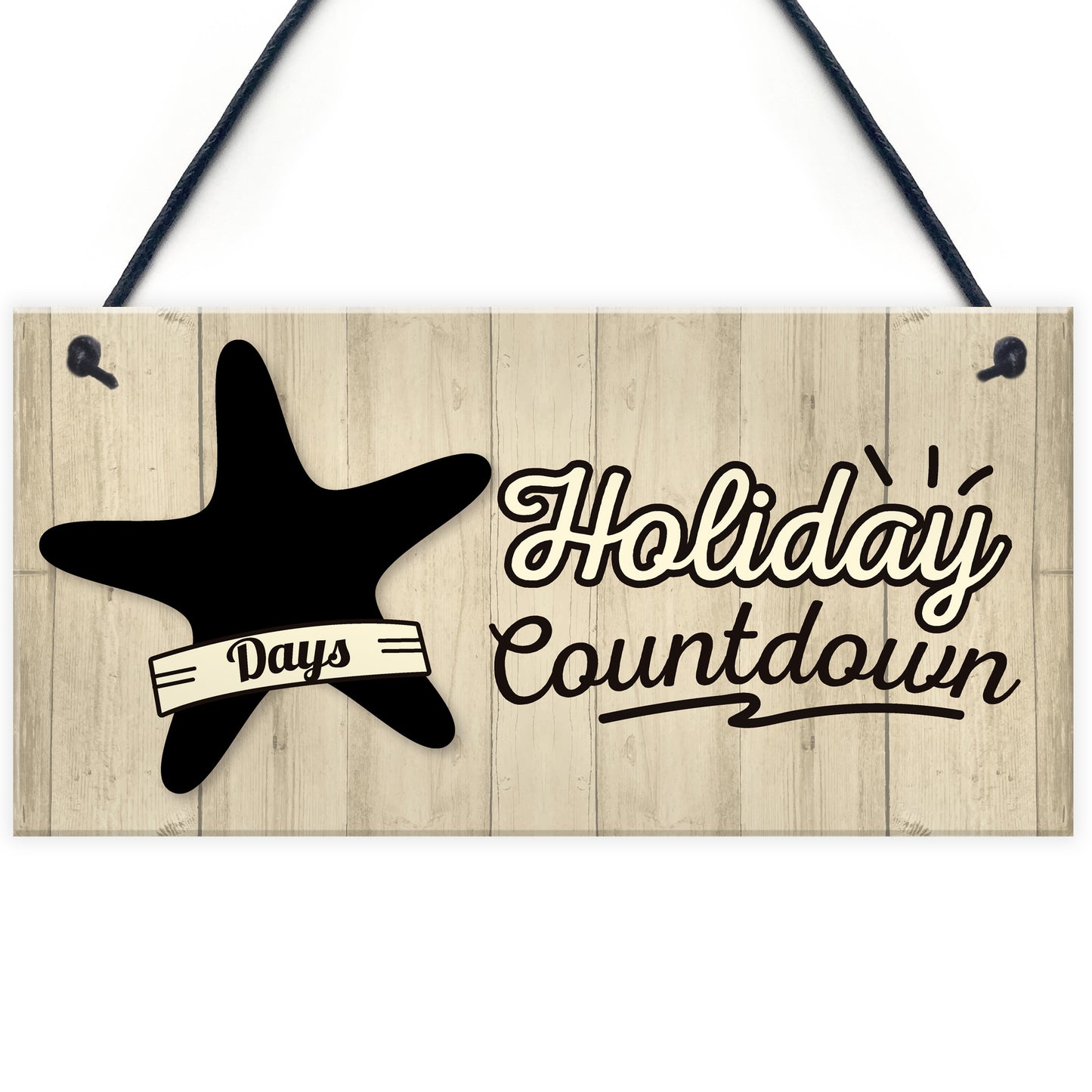 Chalkboard Holiday Countdown Hanging Sign Plaque Friendship