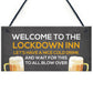 Lockdown Inn Funny Home Bar Sign Man Cave Garage Door Sign