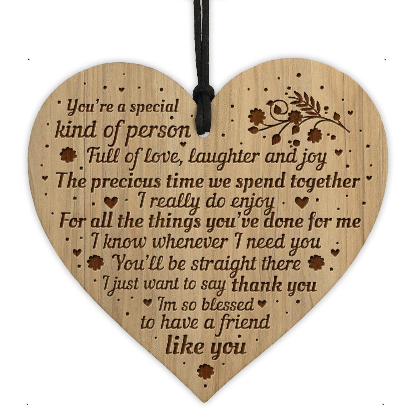 THANK YOU Gift For Best Friend Engraved Heart Friendship Gift