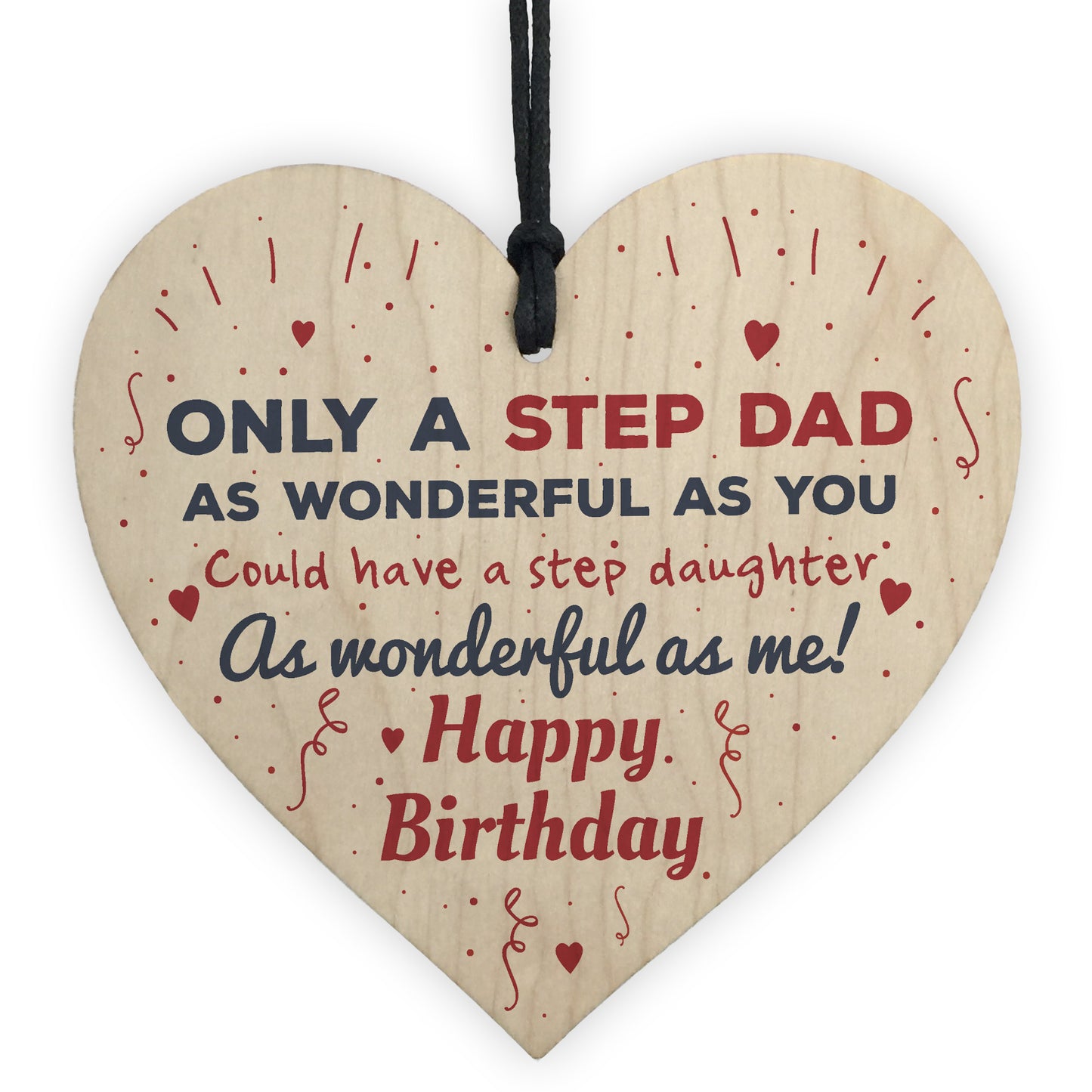 Stepdad Gifts Dad Birthday Gift Thank You Wood Heart Sign