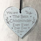 Best Childminder Ever Thank You Gift Mirror Heart Leaving Gift