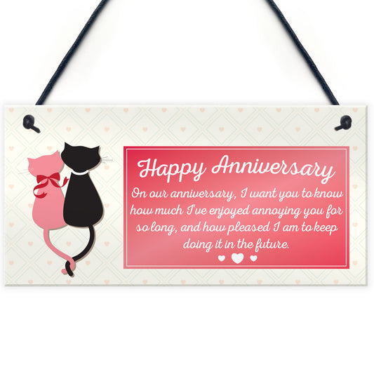 Anniversary Annoying Funny Marriage Couples Gift Hanging Plaque