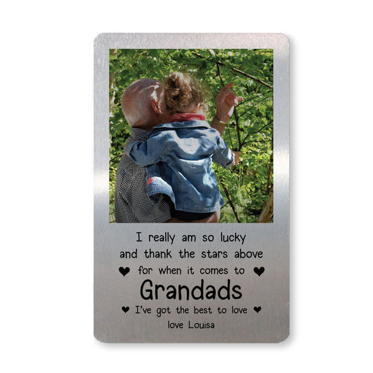 Grandad Birthday Christmas Gift Personalised Metal Wallet Insert