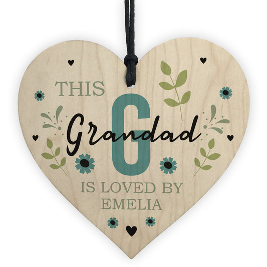 Personalised Fathers Day Birthday Gift For Grandad Wood Heart