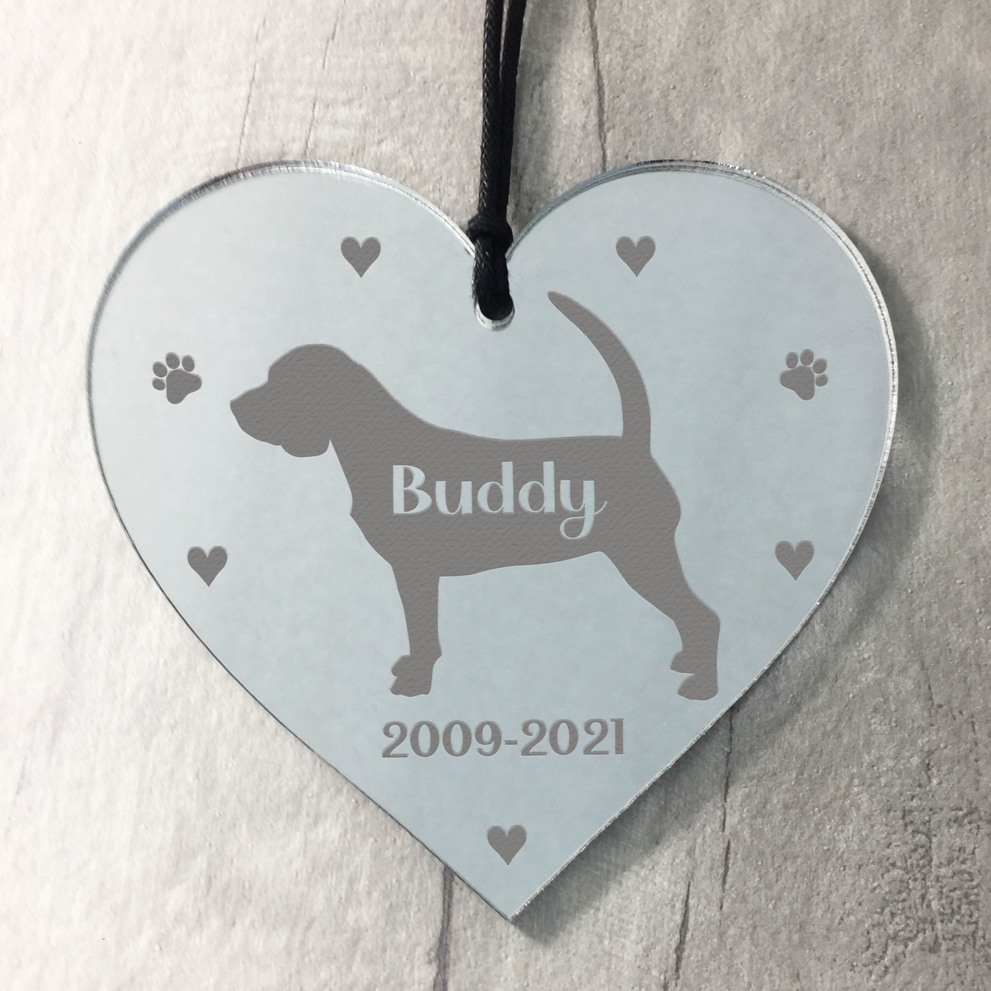 Personalised Engraved Memorial Heart For Dog Memorial Sign