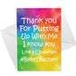 Teacher Thank You Card Funny Leaving School Nursery Preschool