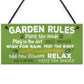 Garden Rules Relax Novelty Plaques SummerHouse Sign Garden