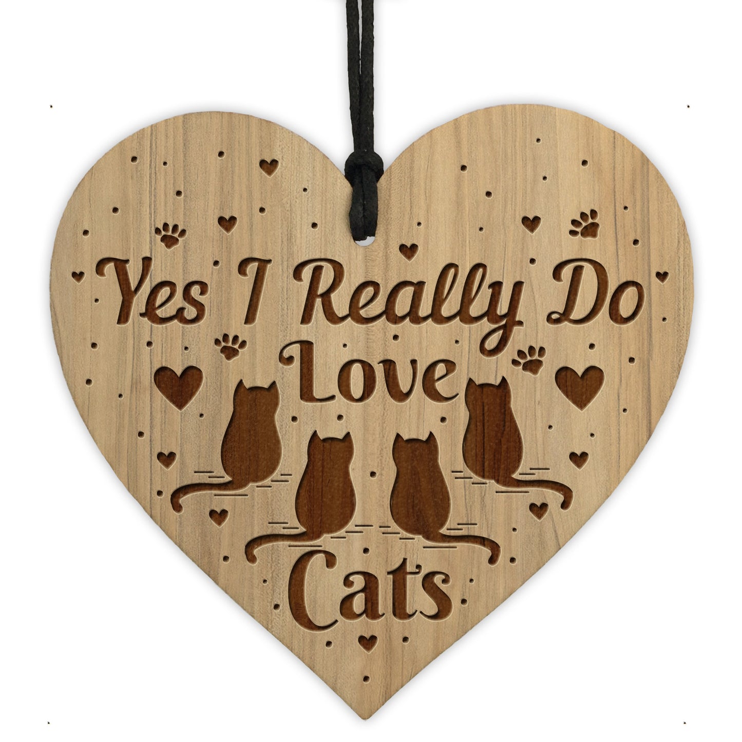 Cat Sign Cat Lover Gift For Christmas Birthday Engraved Heart