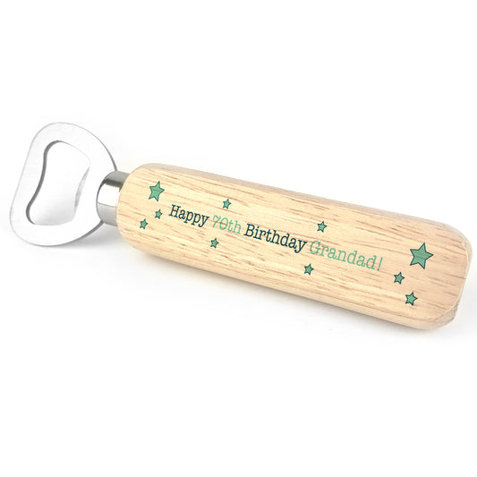 Unique Gift For Grandad Birthday Personalised Wood Bottle Opener