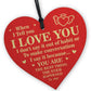 Valentines Day I Love You Wood Heart Gift For Boyfriend