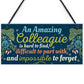 Amazing Colleague Gift Hanging Plaque Friendship Work Thank You