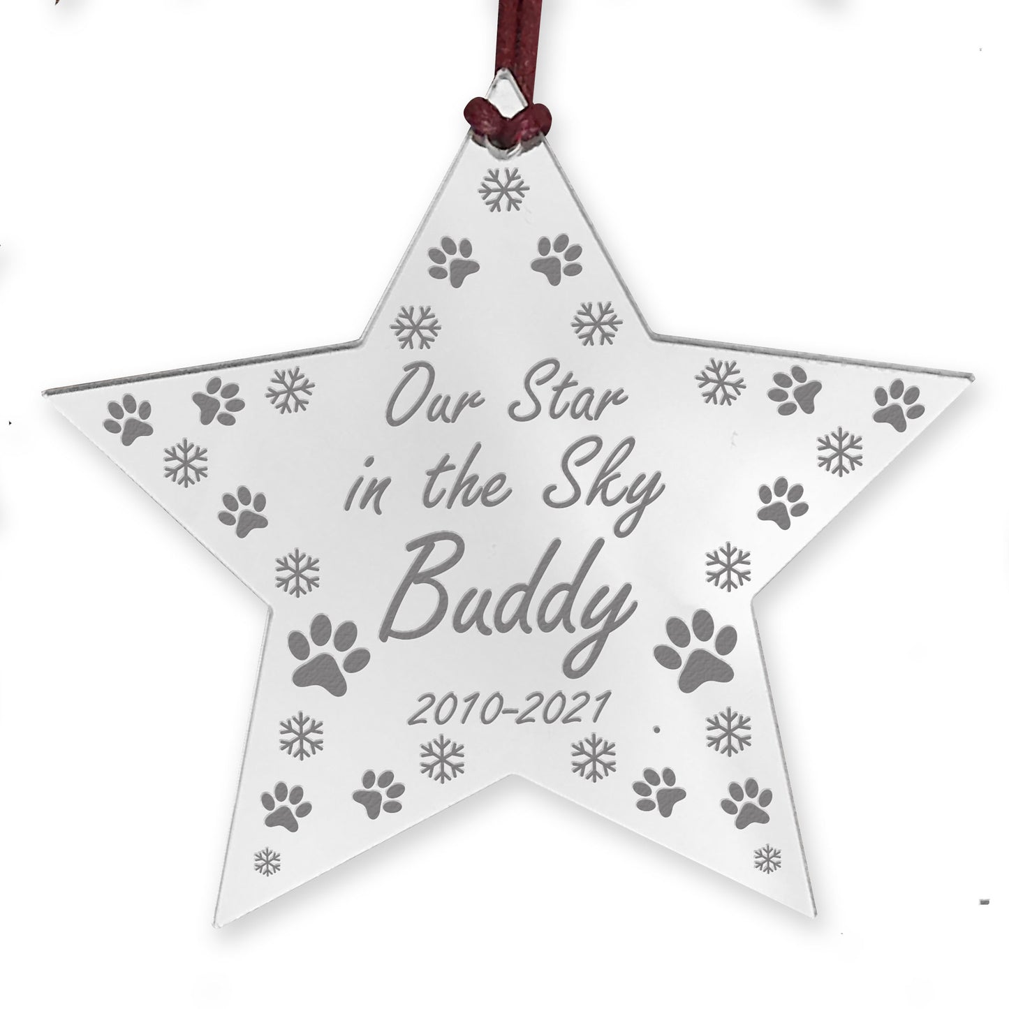 Star In The Sky Personalised Christmas Bauble For Pet Dog