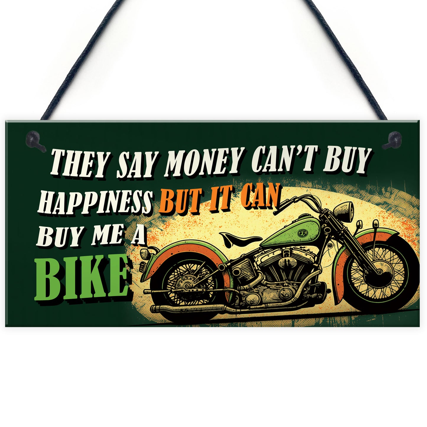 Funny Motorcycle Sign Novelty Motorbike Decor for Garage