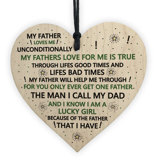 Dad Gift For Birthday Christmas Wooden Heart Dad Thank You Gift