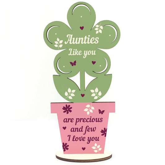Auntie Gifts Wooden Standing Flower Auntie Birthday Gift Sister