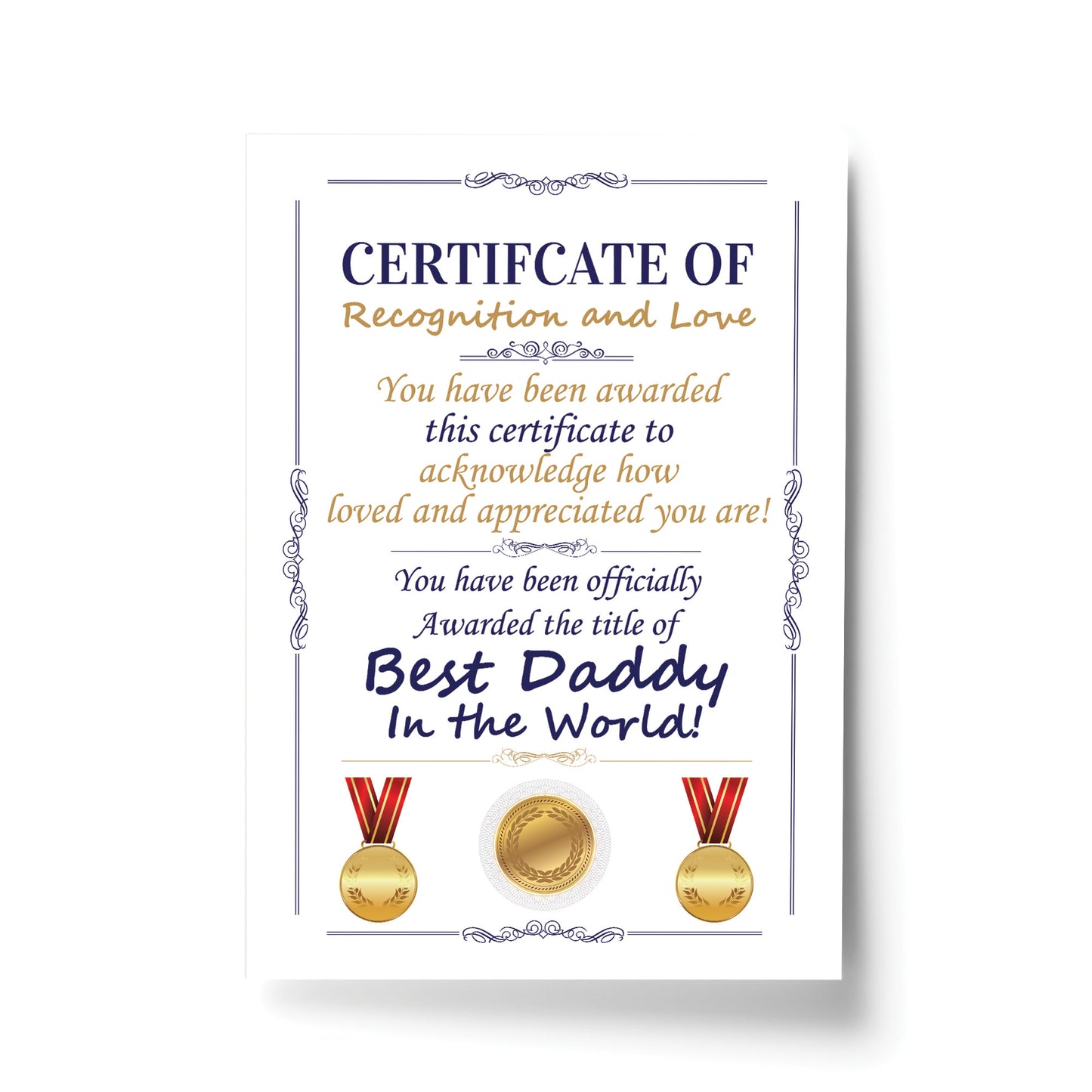 Novelty Certificate Fathers Day Birthday Funny Gift For Daddy