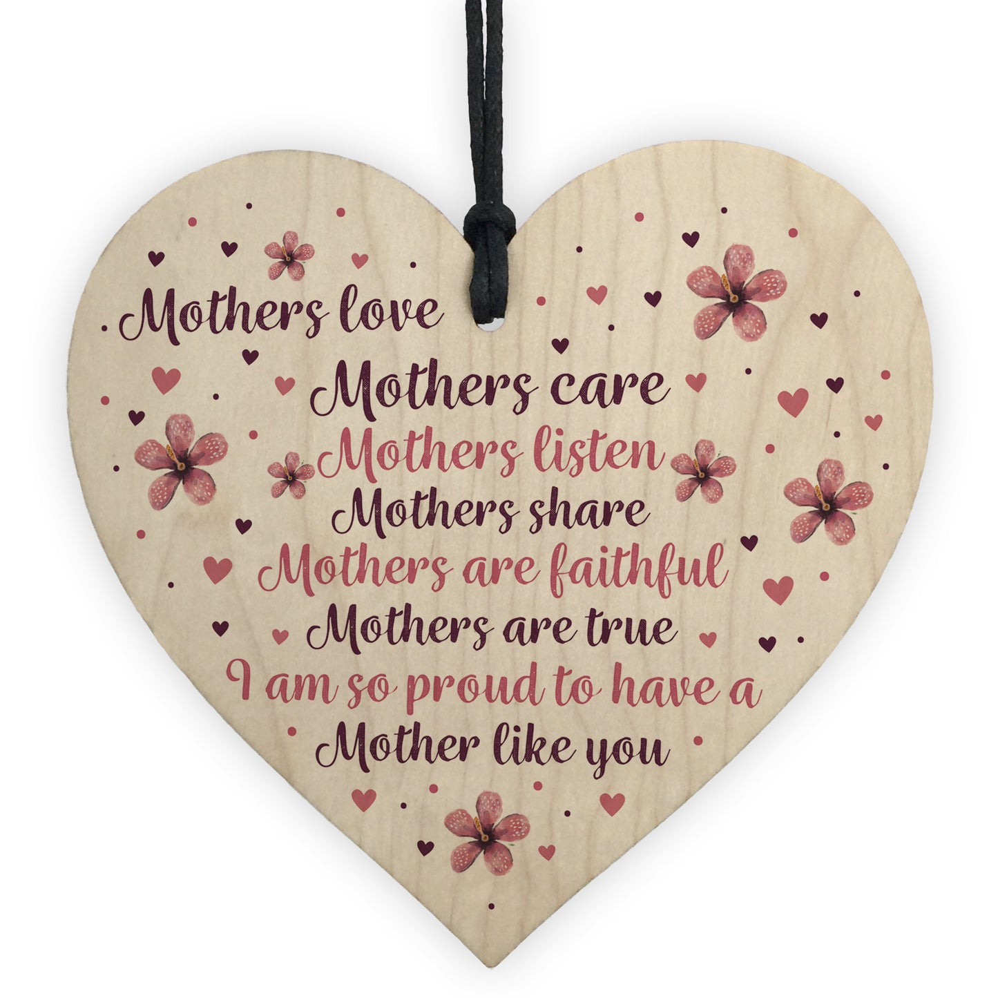 Mother's Day Gift Mother's Day Card Wooden Heart Gift For Mum