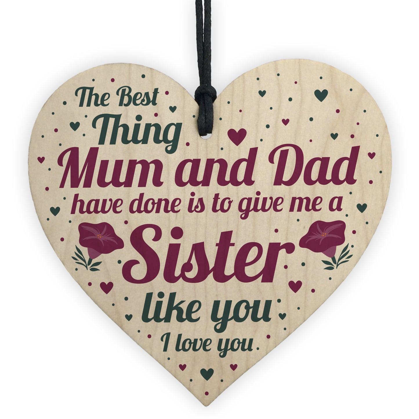 Sister Gifts For Birthday Handmade Wood Heart Thank You Sister