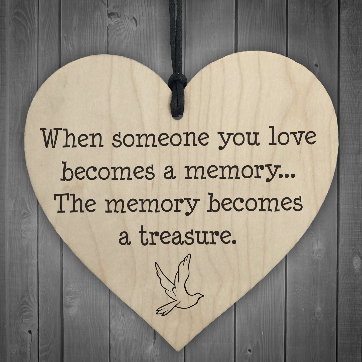Memories Become Treasures Wooden Hanging Heart Plaque