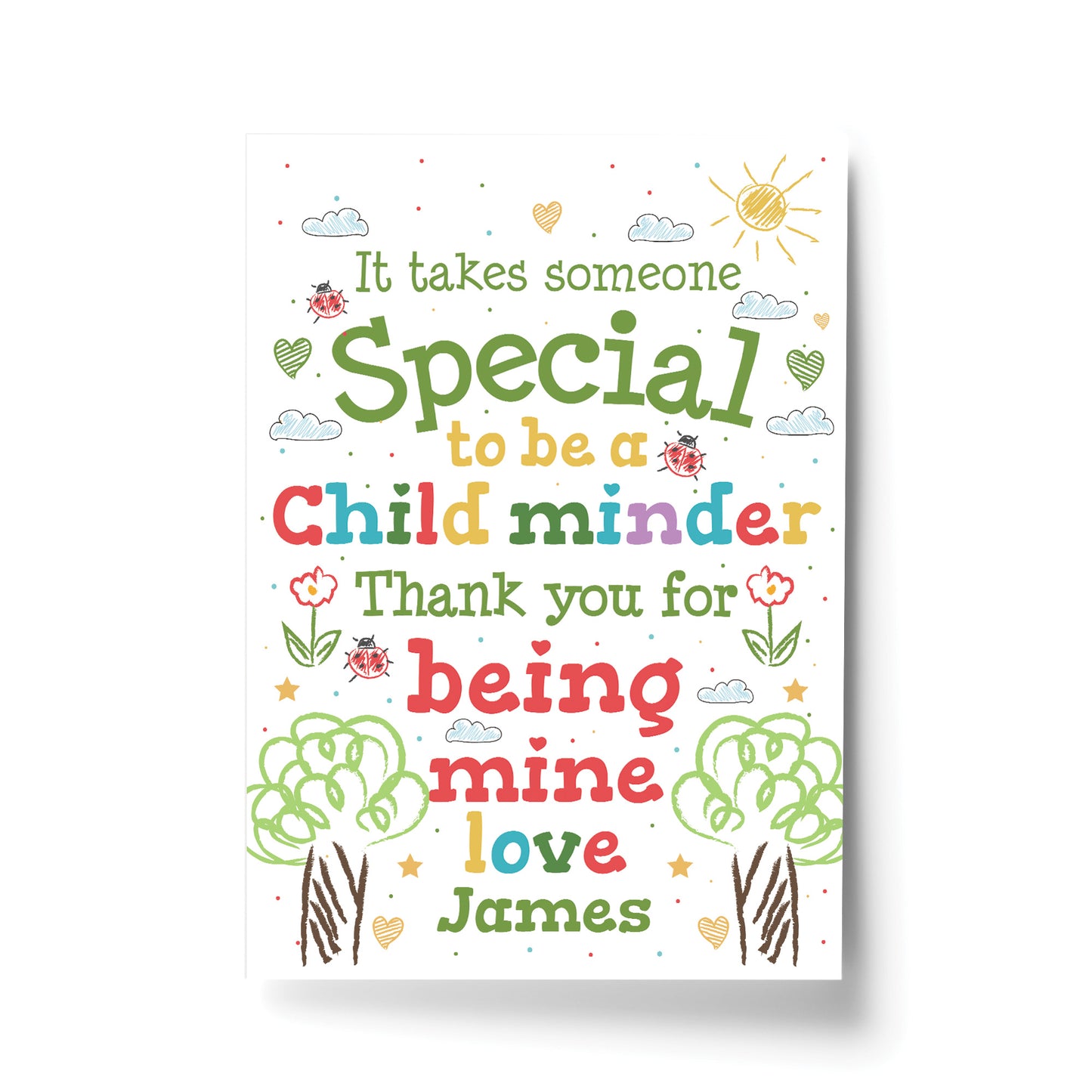 Personalised Thank You Gift Childminder Gifts Leaving School – Red