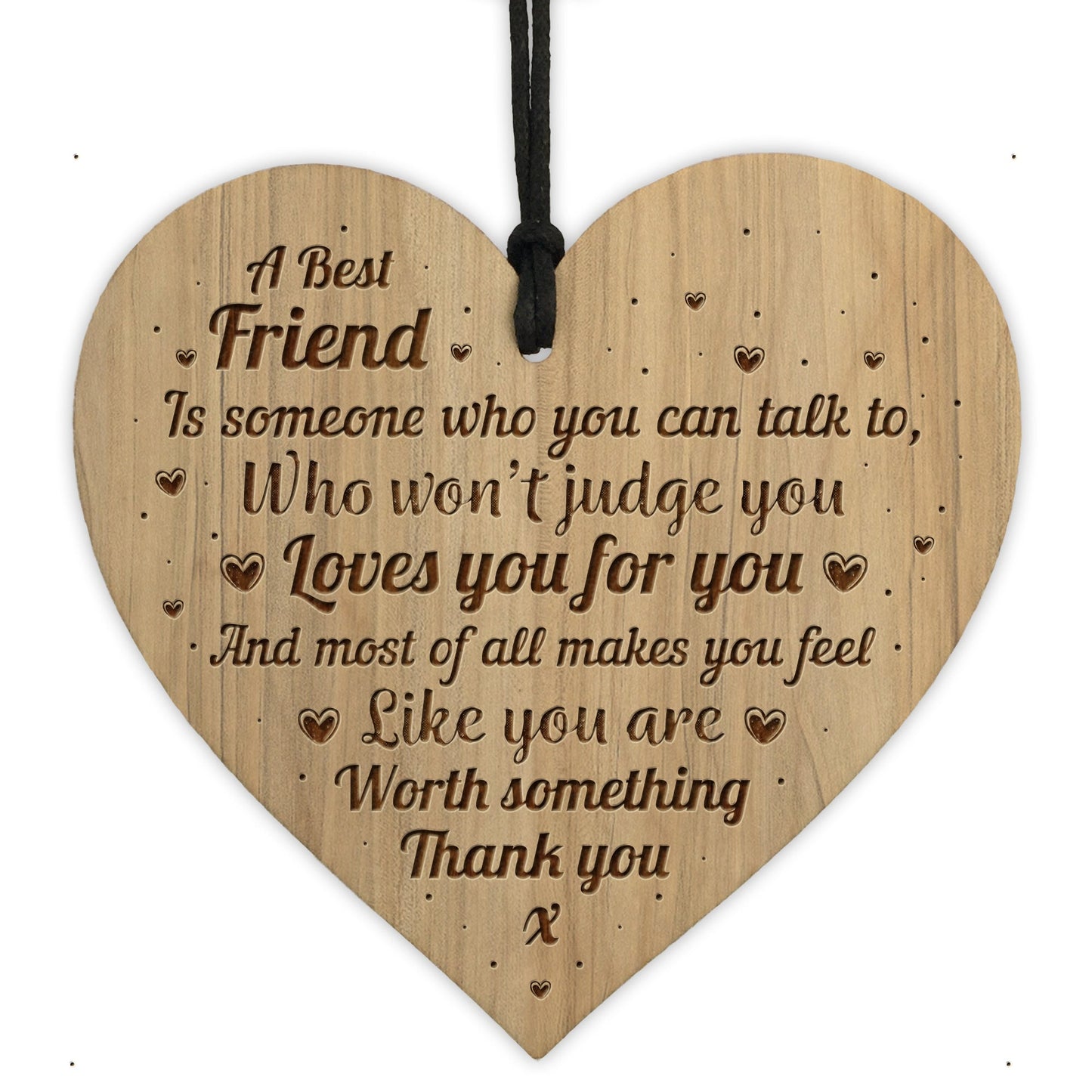 Thank You Best Friend Gift Engraved Heart Birthday Christmas