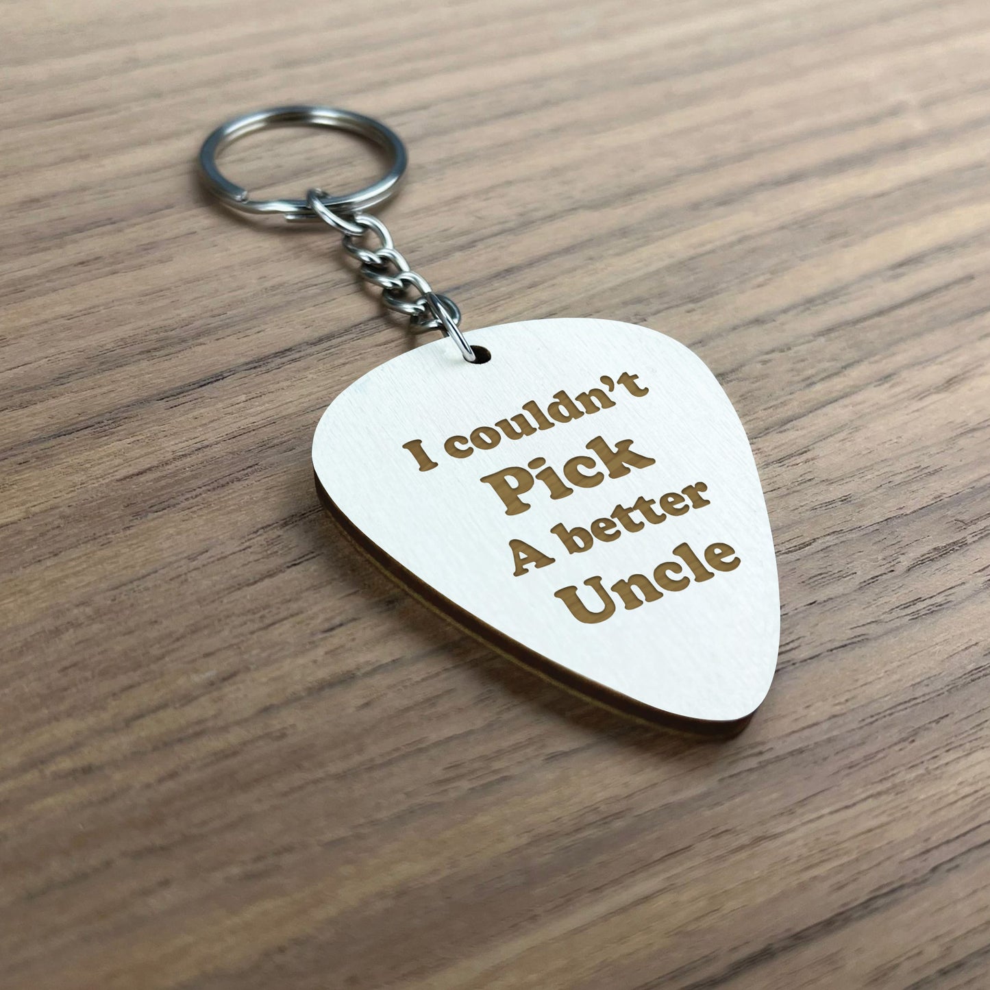 Uncle Wooden Keyring Gift For Guitarist Birthday Christmas Gift