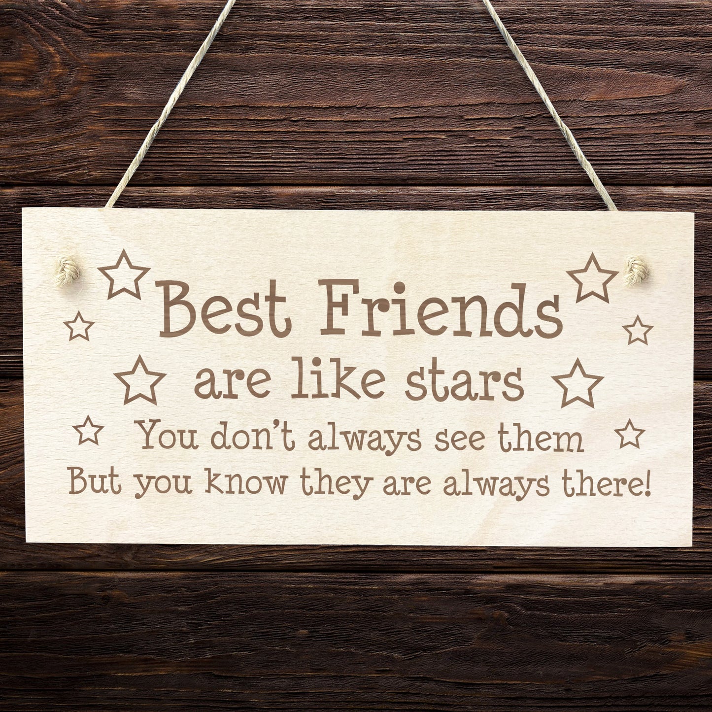 Best Friends Like Stars Gift Wood Sign Engraved Best Friend