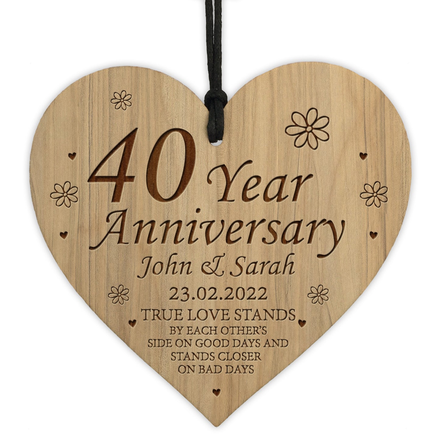 Personalised 40th Anniversary Gift 40 Year Anniversary Engraved