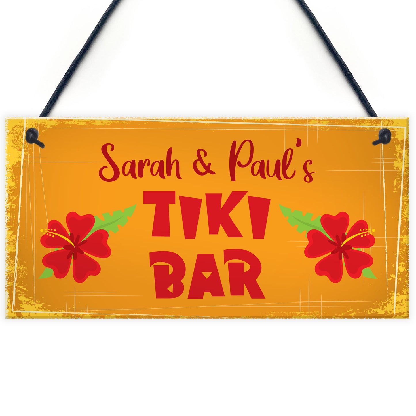 Novelty Tiki Bar Personalised Hanging Plaque Tropical Decor Gift