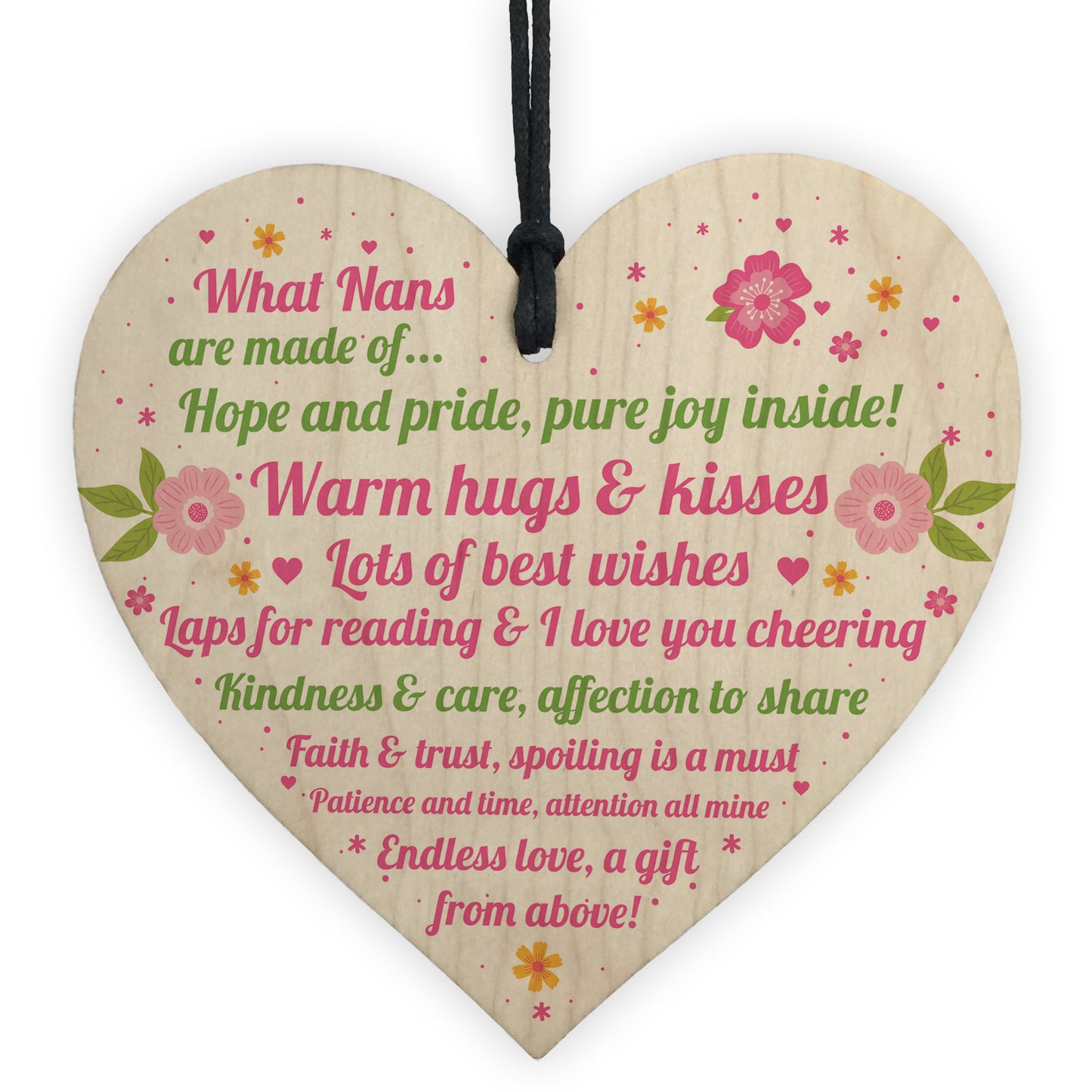 Thank You Gift For Nan Wooden Heart Nan Birthday Christmas Gift