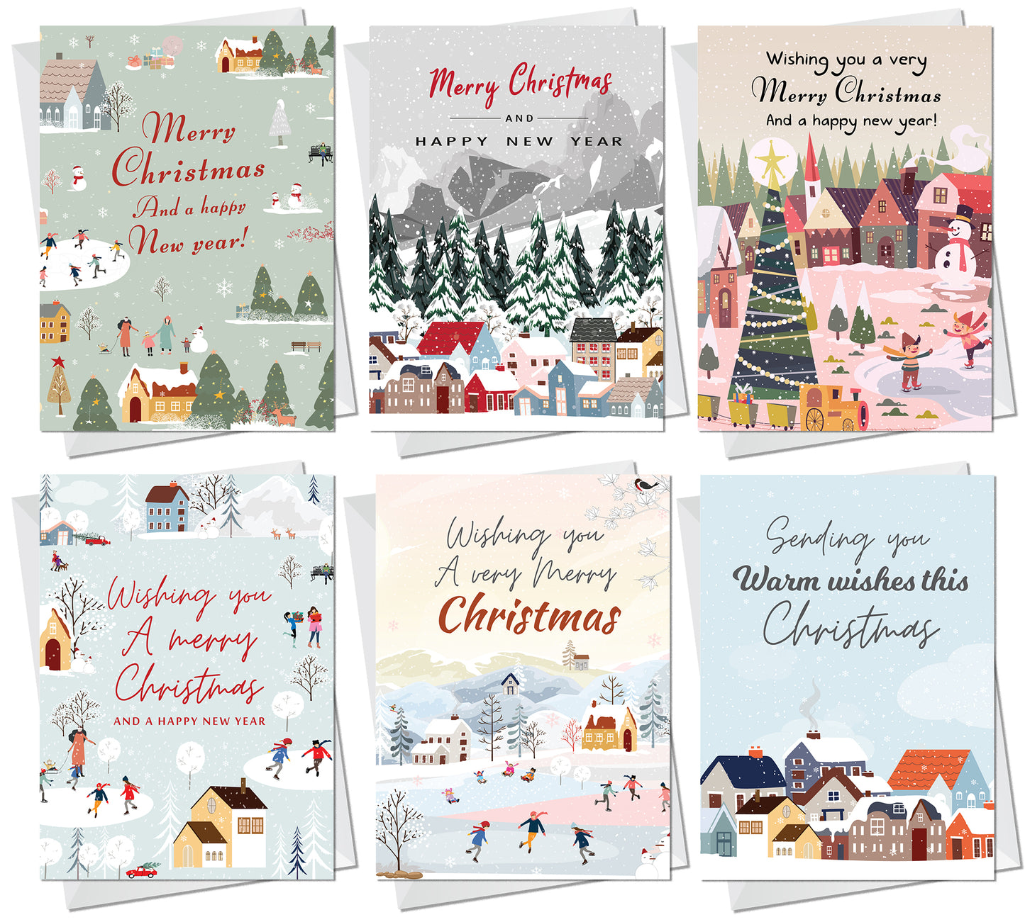 Christmas Cards 30 Multipack Xmas Cards 6 Unique Designs Card