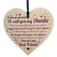 THANK YOU Auntie Christmas Gift Wood Heart Plaque Sister Gifts