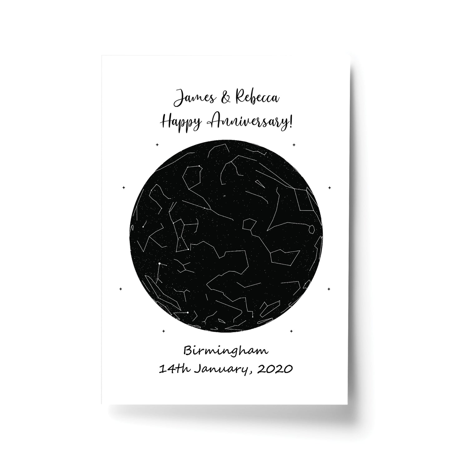 Anniversary Gift For Husband Wife Personalised Star Print Gift