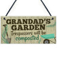 Grandad's Garden Plaque Garden Shed Summer House Sign Gifts