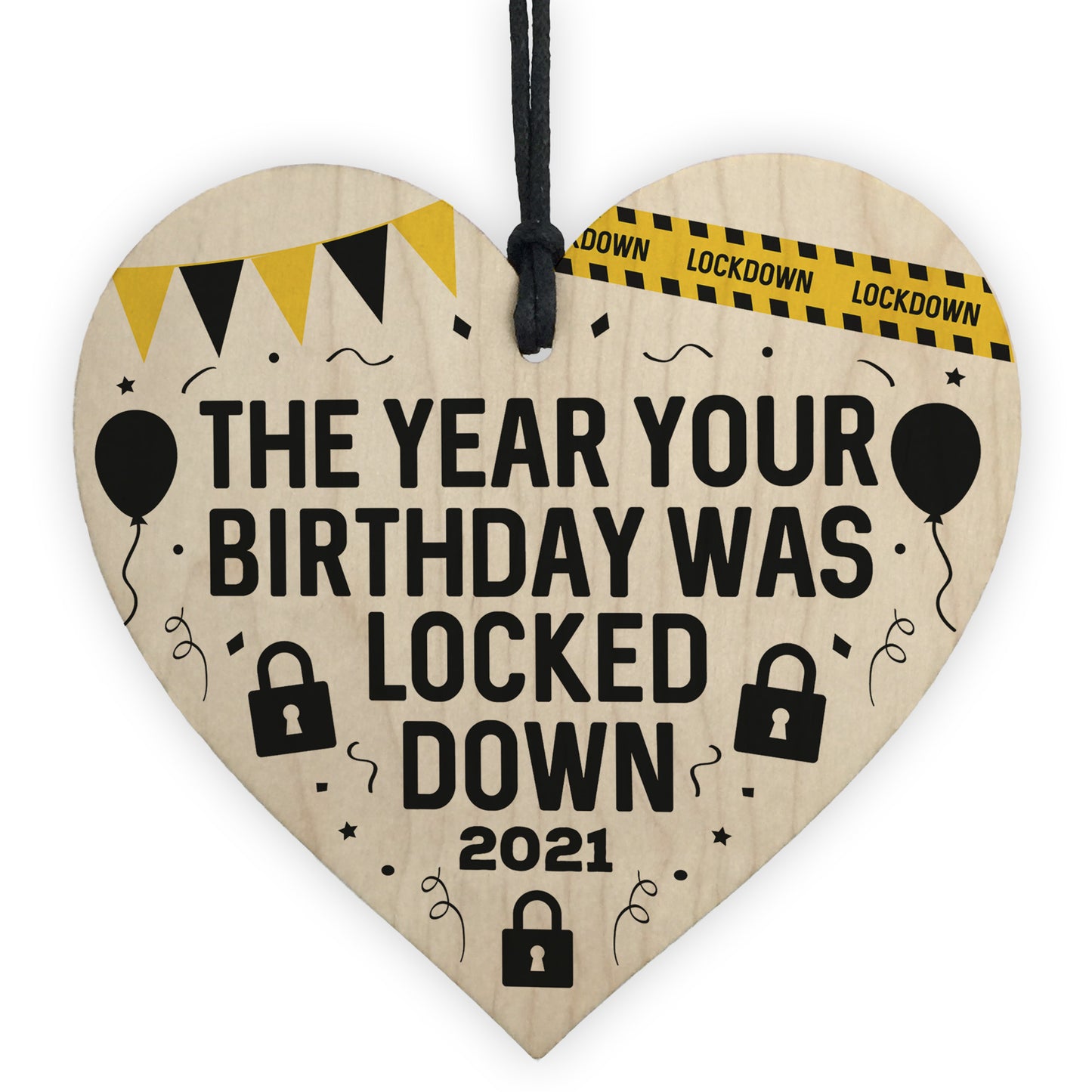 Birthday Lockdown Gifts Novelty Wood Heart Gifts For Friend Him