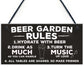 Beer Garden Rules Hanging Wall Signs Pub Garden Plaques Alcohol