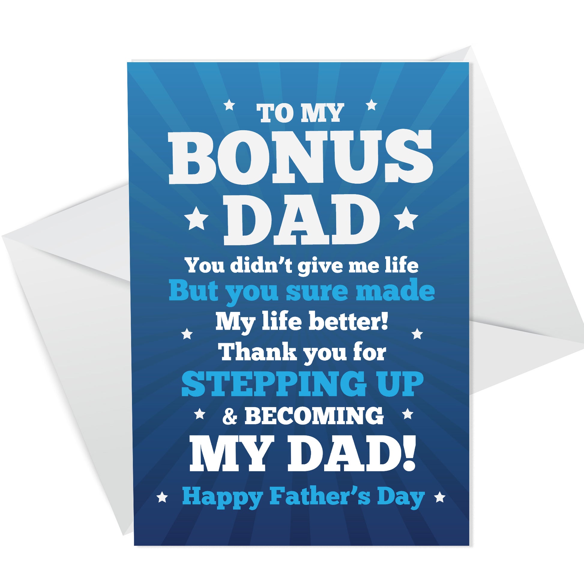 STEP DAD CARD For Fathers Day Thank You Card For Step Dad – Red
