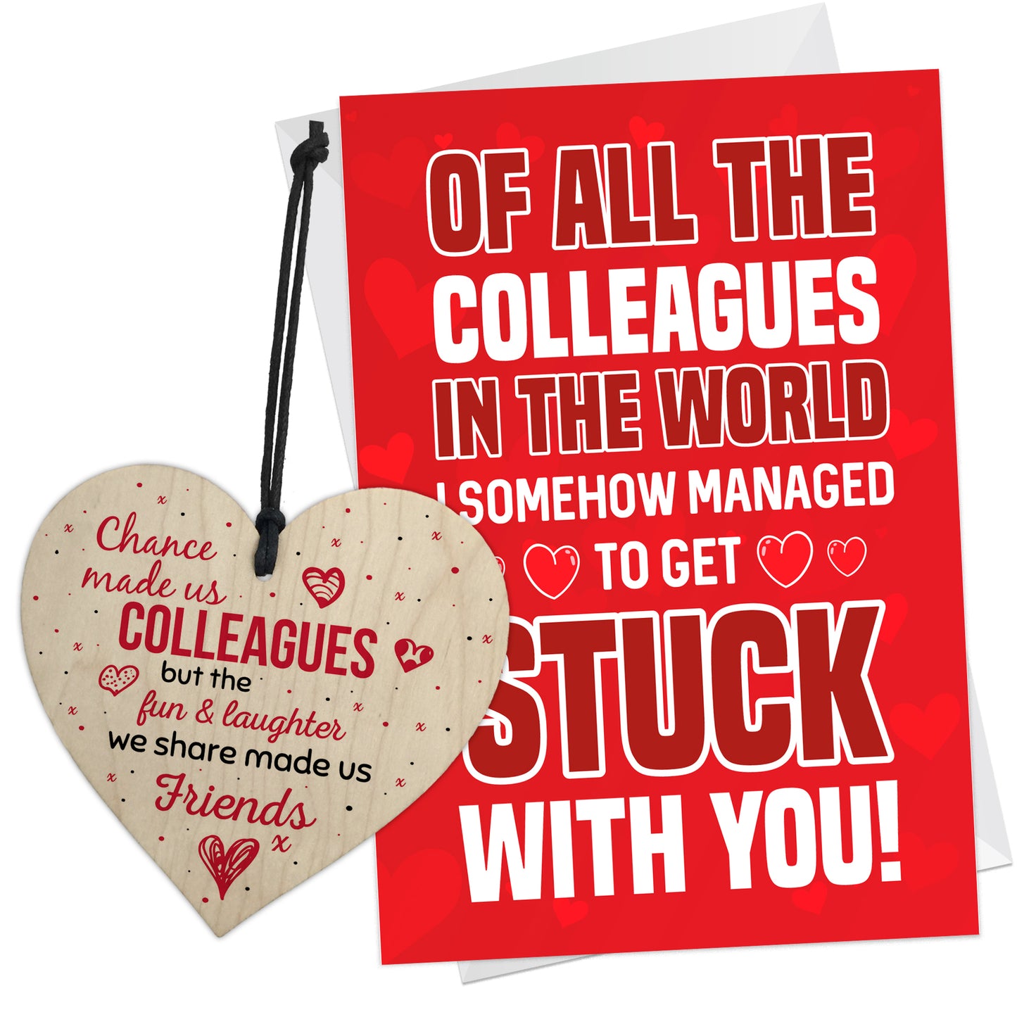 Funny Birthday Cards for Work Colleague Gifts Wood Heart Joke
