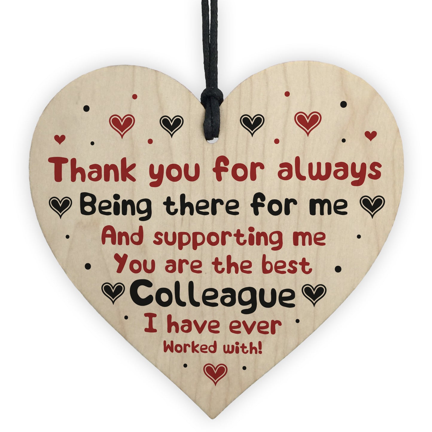 Novelty Gift For Colleague Wooden Heart Thank You Gift