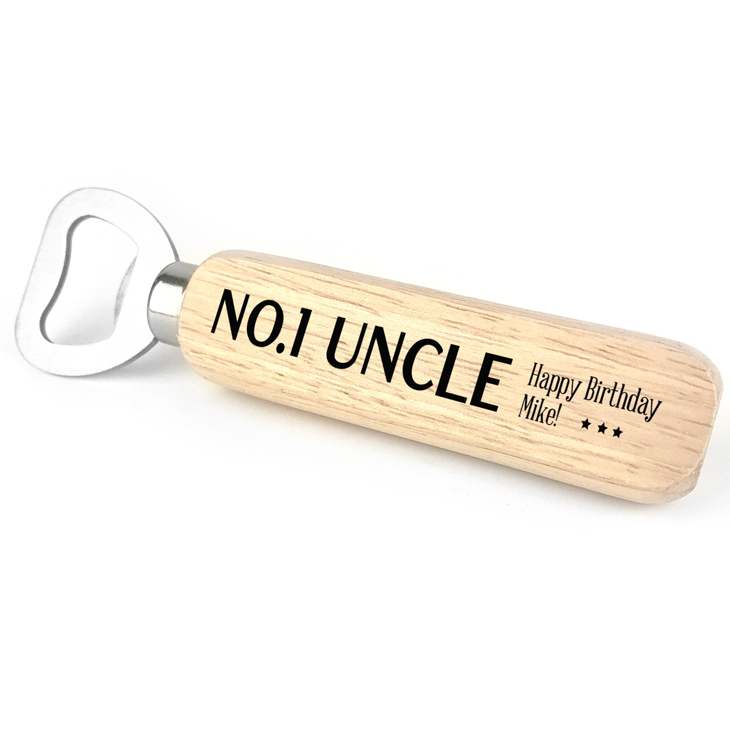 Personalised Birthday Wood Bottle Opener Gift For Uncle Novelty