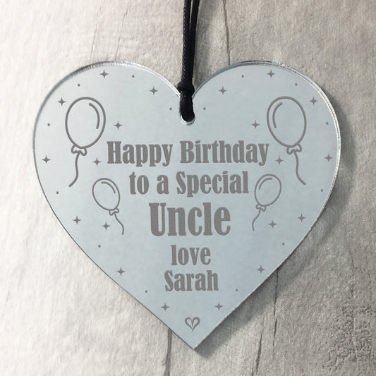 Birthday Gift For Uncle Personalised Engraved Heart Gift