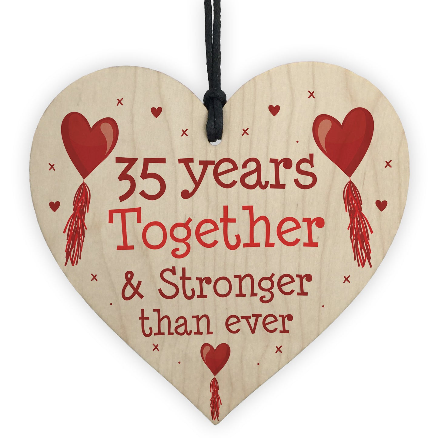 35th Anniversary Gift Wood Heart Perfect Gift For Husband Wife