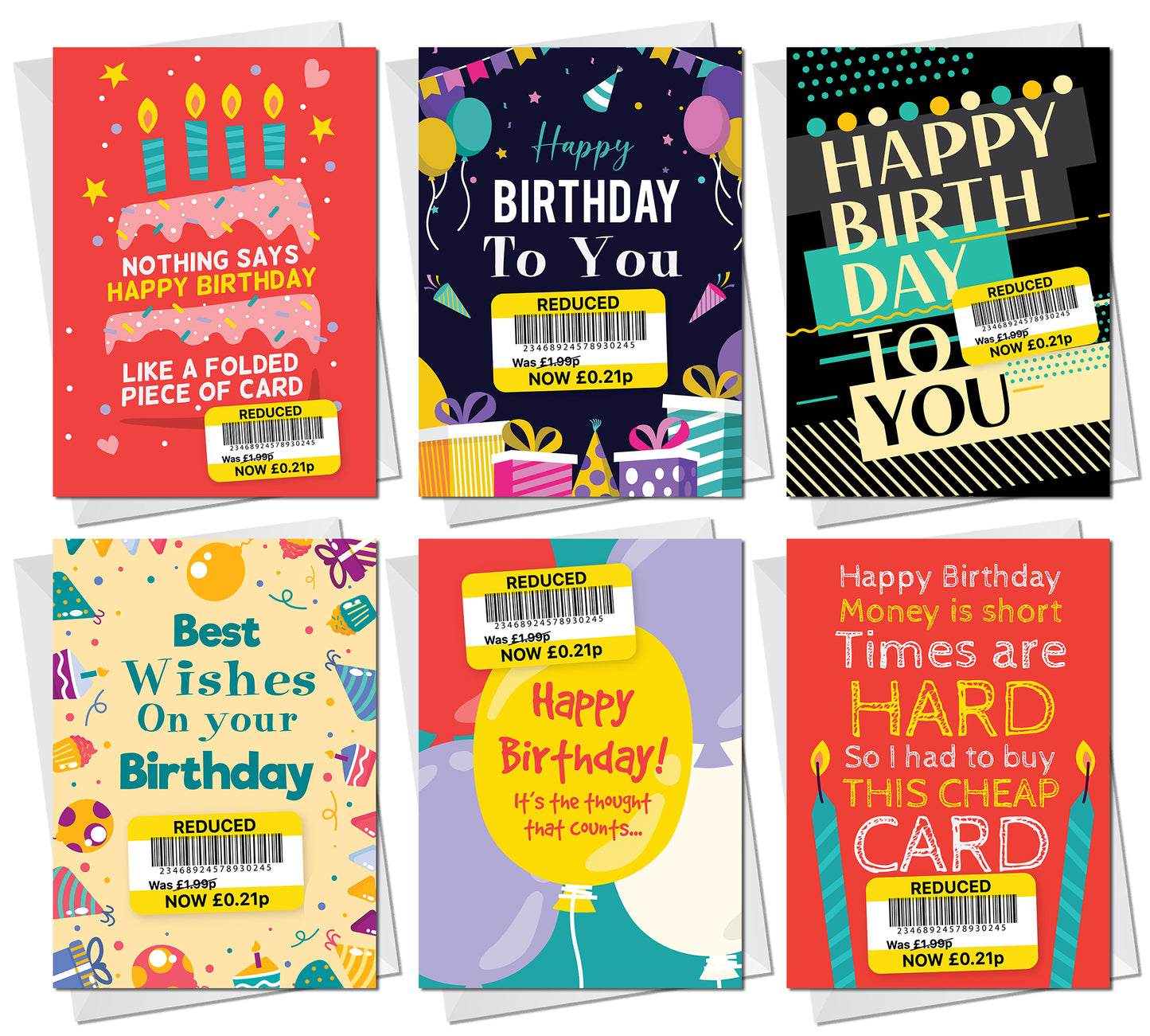 Funny Birthday Card Multipack of 30 Joke Birthday Cards