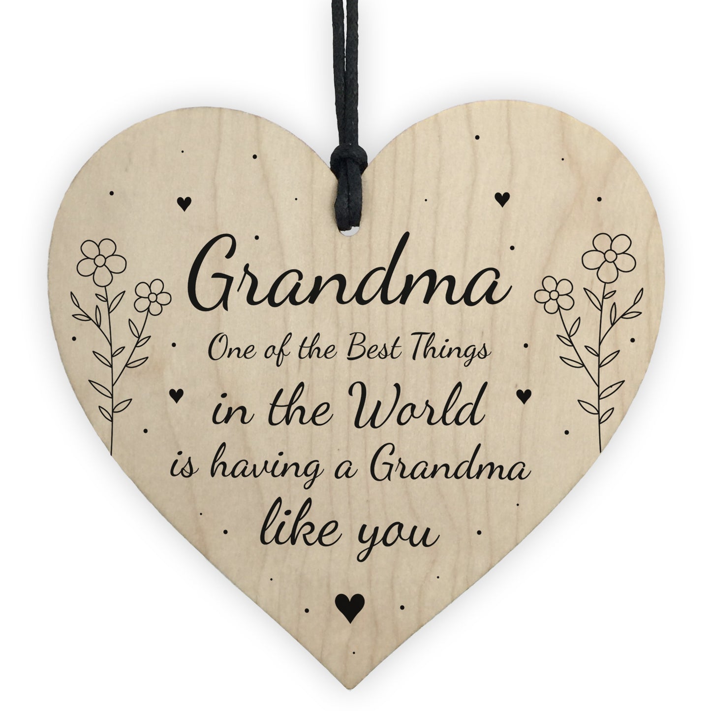 Mothers Day Gift For Grandma Wood Heart Thank You Birthday Gift
