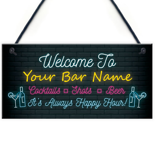 Personalised Bar Sign Plaque Man Cave Shed Garage Home Pub