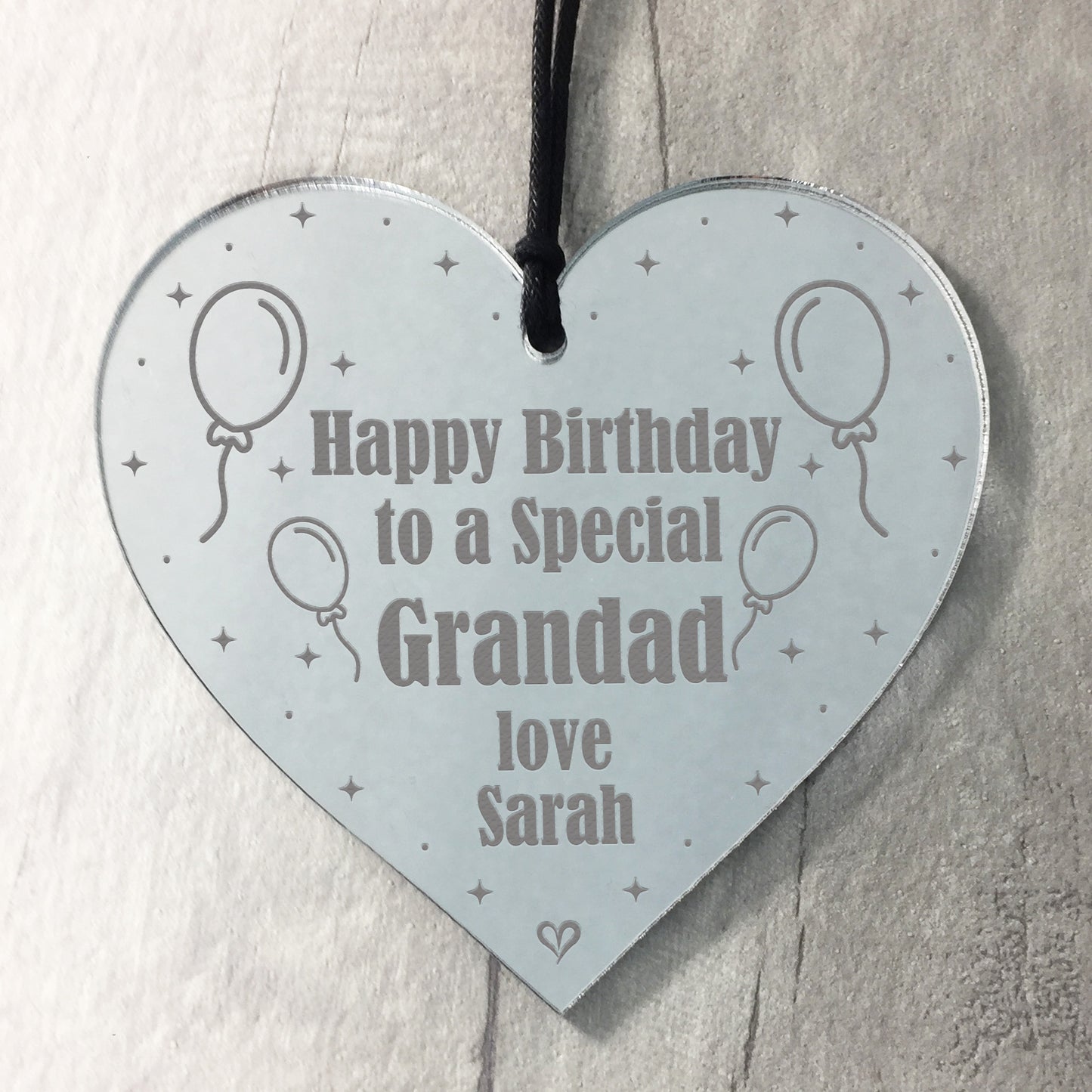 Birthday Gift For Grandad Personalised Engraved Heart Gift